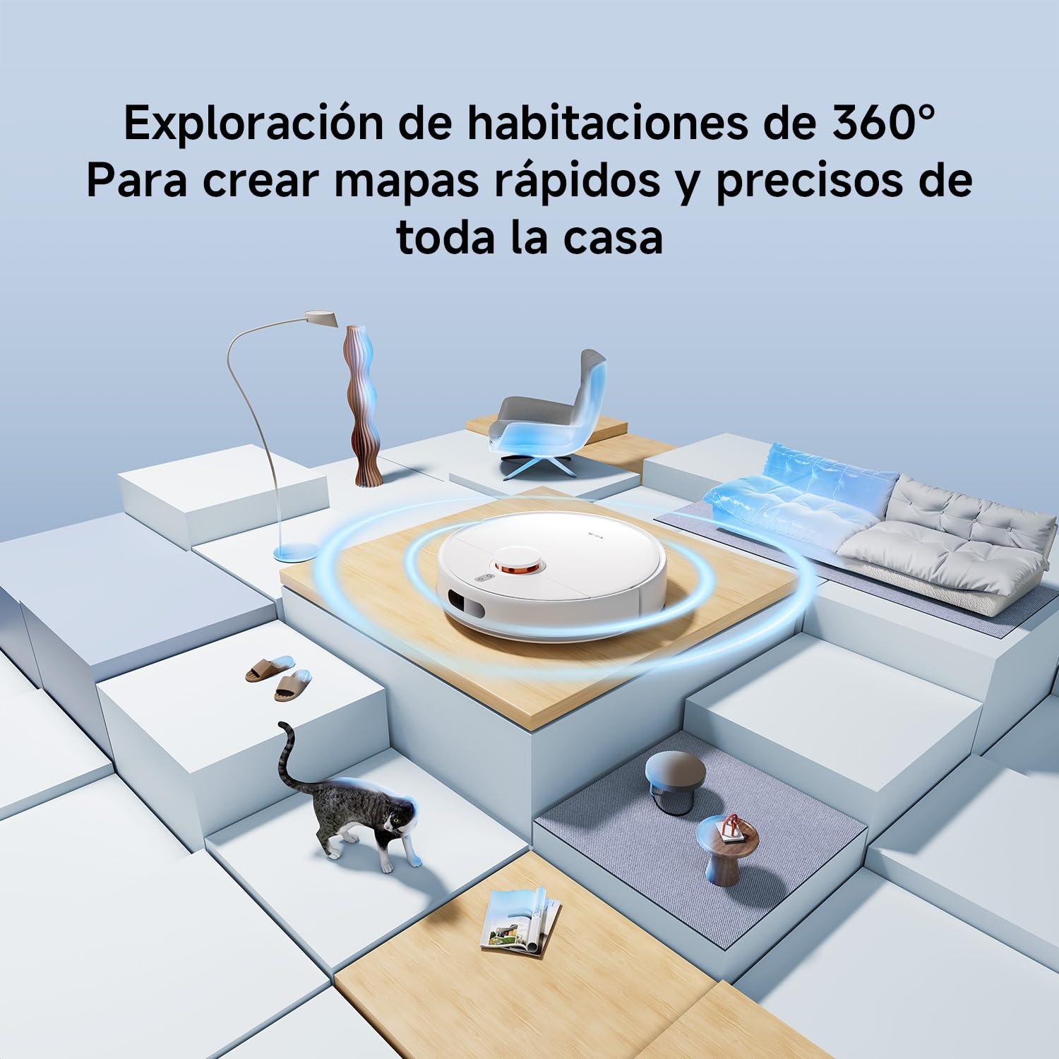 XIAOMI Robot Vacuum S40C, Aspirador y fregona 2 en 1, 5000Pa de succión, navegación Inteligente LDS, Recarga automática, Compatible con Suelos Duros y alfombras de Pelo Corto — view 6
