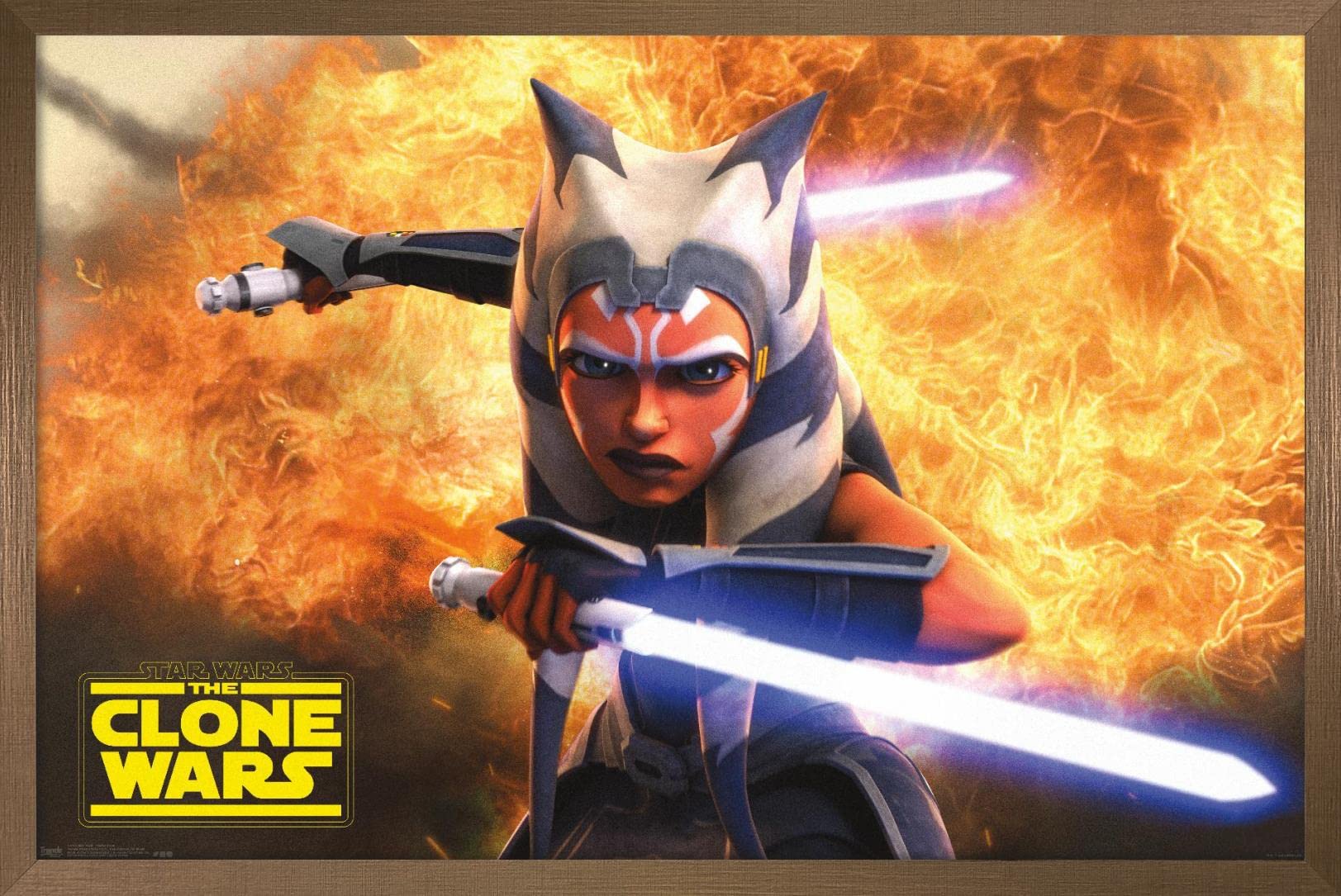 Poster Star Wars Ahsoka Tano encadré bronze idée cadeau anniversaire