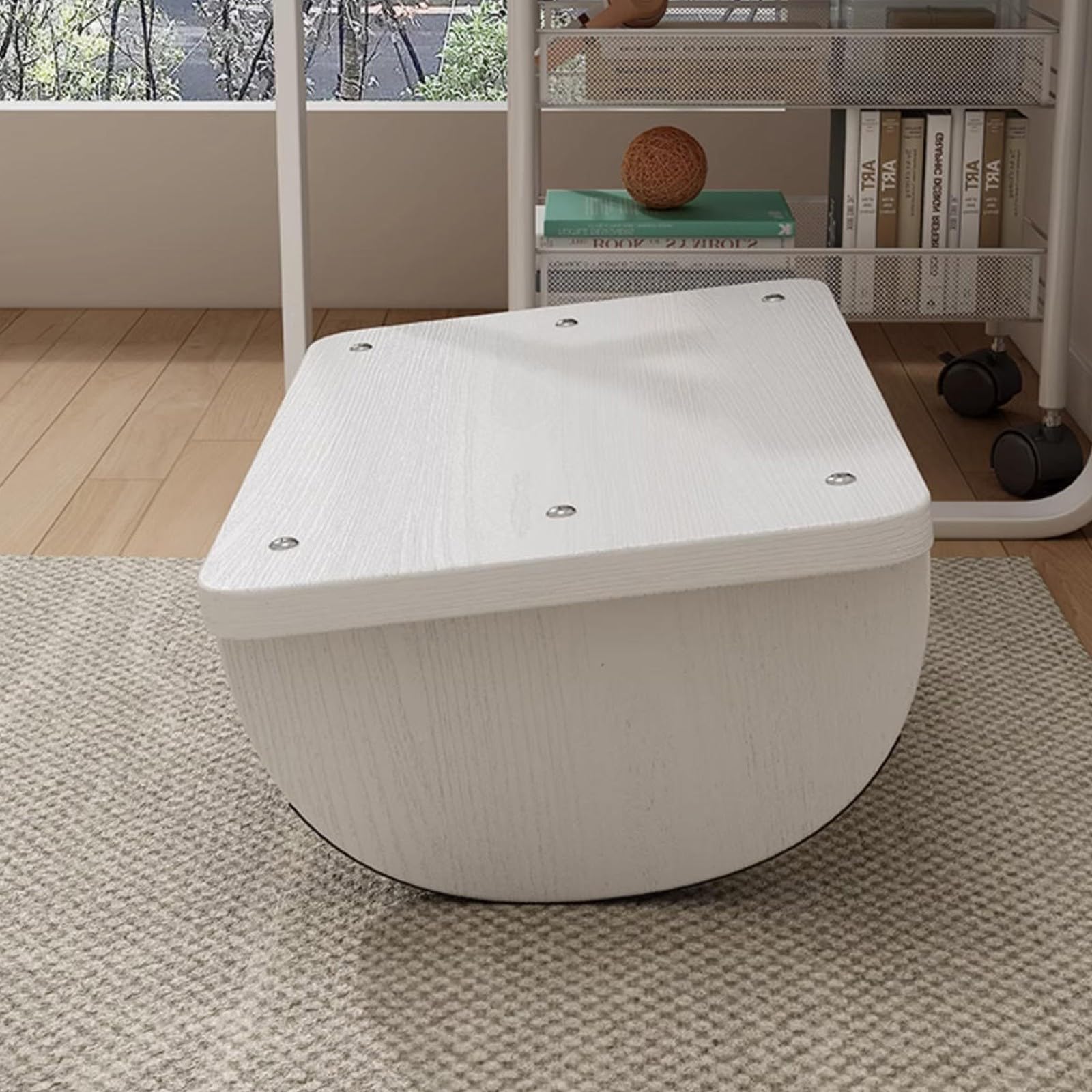 Poggiapiedi da ufficio, poggiapiedi per la casa, robusto e interattivo, in legno massello, adatto per uso domestico/ufficio(white,40 * 30 * 14CM)