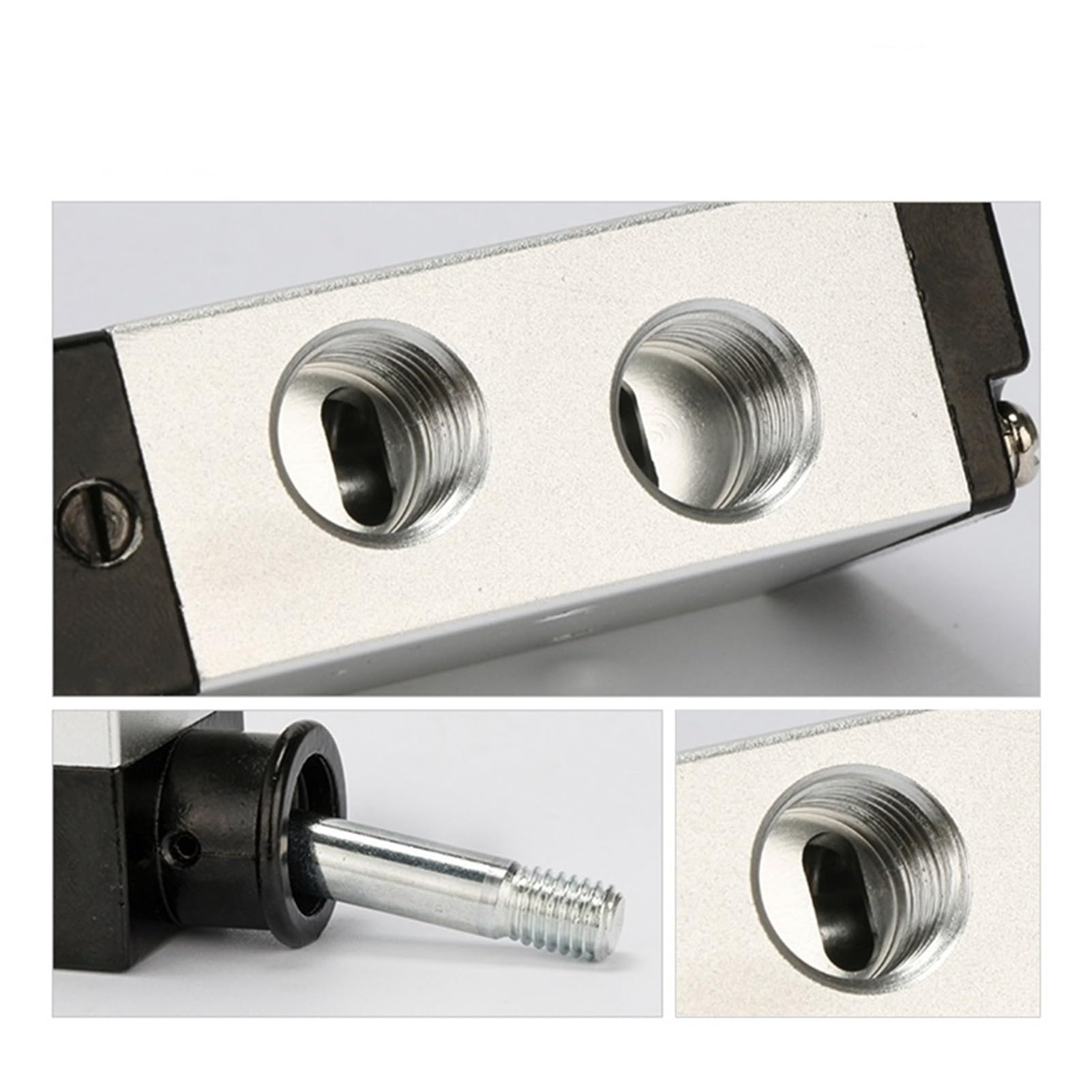 Pneumatisch-manuelles Hebelventil Luftventilschalter, manueller Handschlüssel, pneumatische Steuerung, Zug 1/4 Zoll, 2 Positionen, 5 Anschlüsse, Umkehrplatte(4H410-15,With-10mm-Fitting)