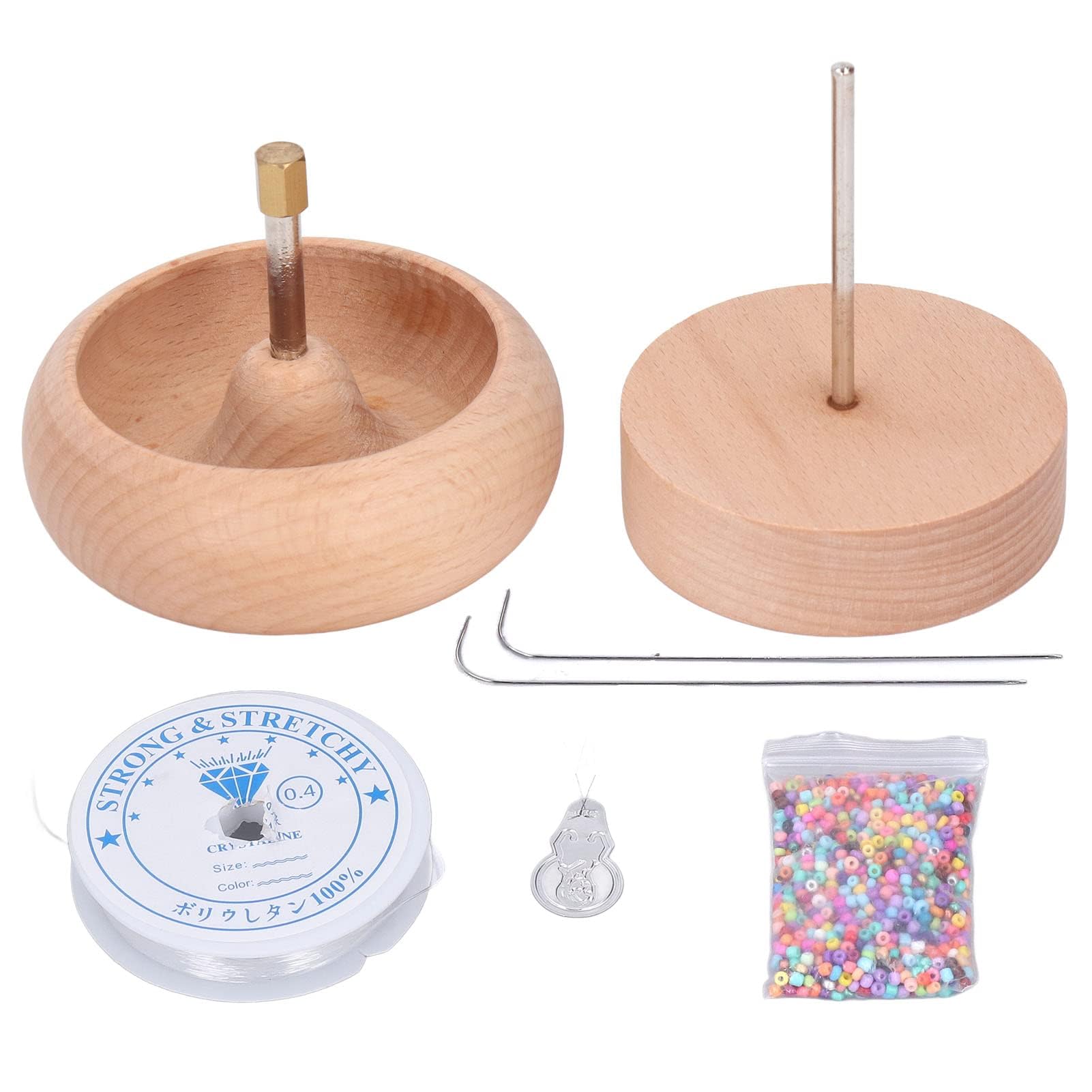 Tourne-billes de 10 cm en bois noble et acier inoxydable pour enfiler