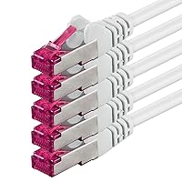 1aTTack.de 2m - bianco - 5 pezzi - Rete Cavi Cat6a S-FTP CAT 6a doppia schermatura