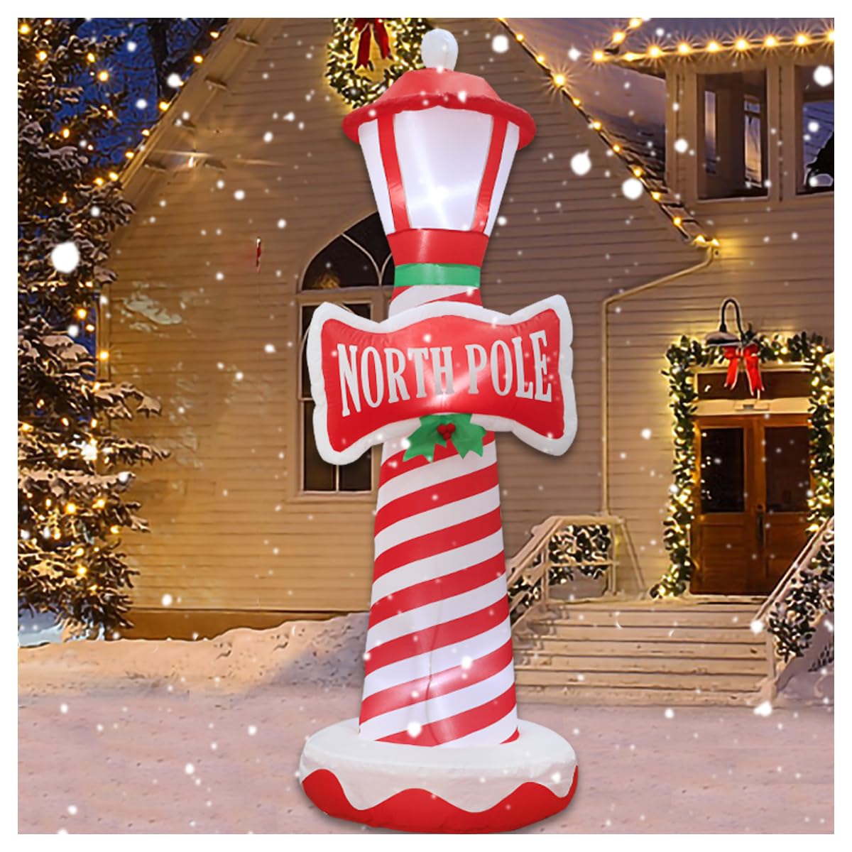 Phare gonflable de Noël lumineux à DEL, structure étanche pour la cour