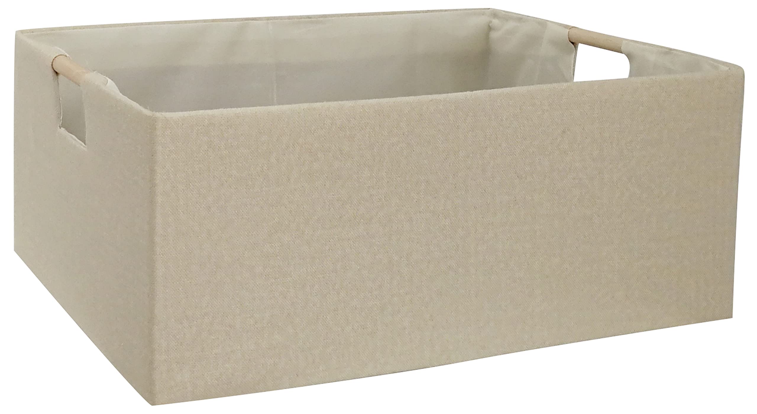 Storage Bin for Shelves Rectangle Closet Baskets Foldable Box with Handles Beige Shelf Baskets Toy Boxes for Home Office Car Dormroom