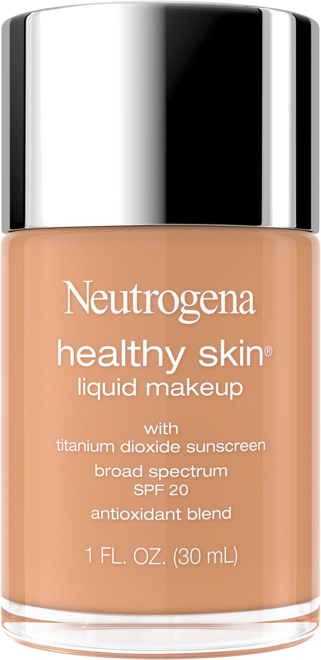 Healthy Skin Liquid Foundation Makeup with Broad Spectrum SPF 20 Sunscreen, Lightweight, Medium Coverage Makeup with Sunscreen and Pro-Vitamin B5, Natural Beige 370W, 1 fl. oz