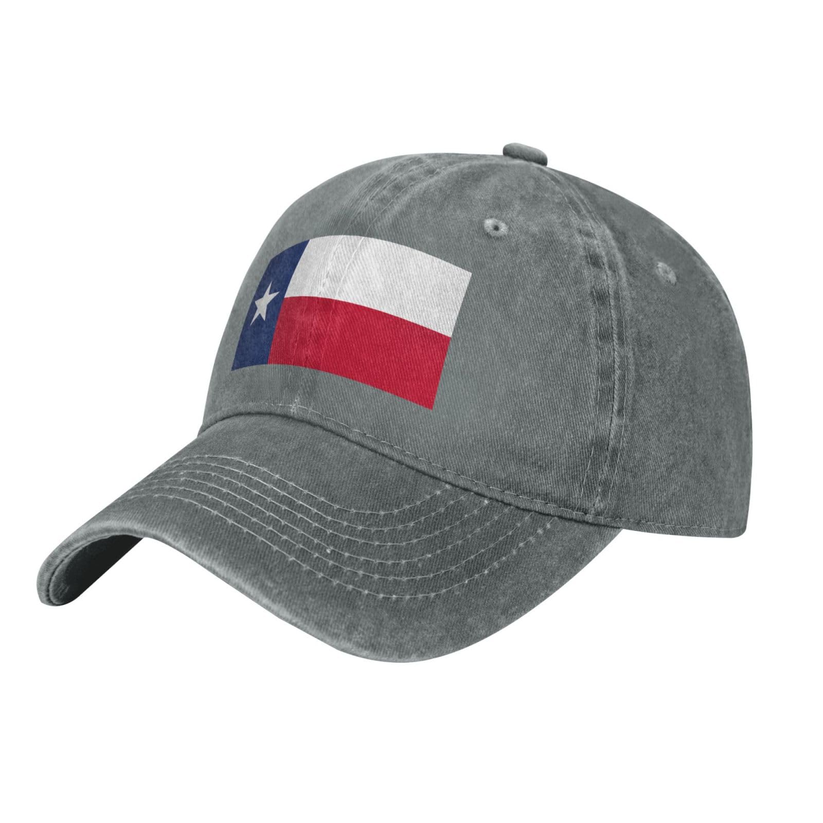 Beirijl Unisex Gray Flag Of Texas Washed Cowboy Baseball Cap For Adults - Stylish And Breathable Hat With Adjustable Strap, One Size
