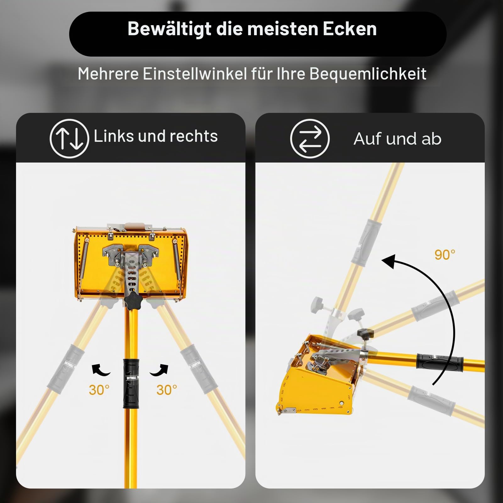 Trockenbau Drywall Flat Finishing Box Tool, Drywall Flat Box Set Aluminiumlegierung Trockenbau Taping Flat Finishing Set 105-168cm mit 5 Verstellbare Zahnräder