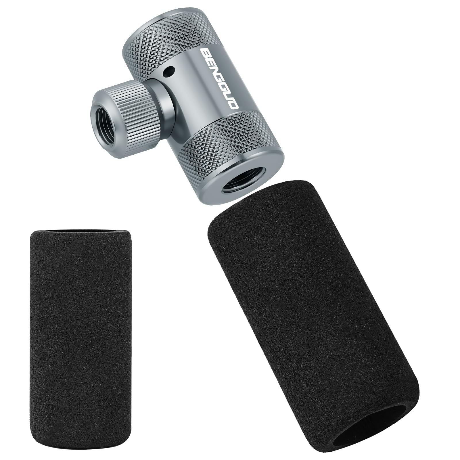 Kit Pompa Per Bici CO2 Con Testa Di Gonfiaggio Universale (Presta/Schrader) E Manicotto Isolato, Senza Cartucce
