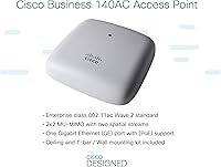 Vista 3 de Cisco Business 140AC Wi-Fi Access Point 802.11ac 2x2 1 GbE Port Ceiling Mount Limited Lifetime Protection (CBW140AC-B)