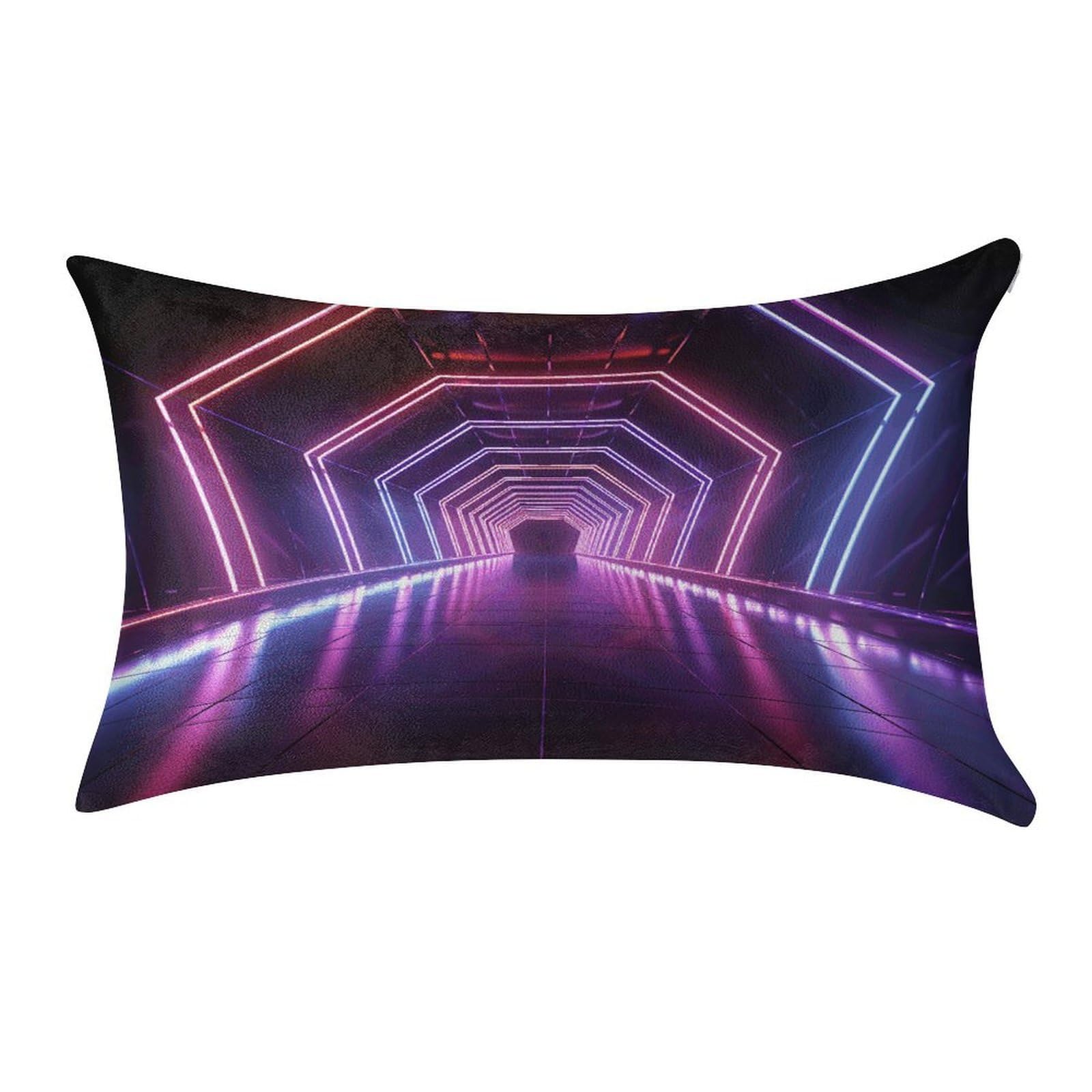 Fekiloot Style Neon Lights Tunnel Pillow Covers Home Decor Pillow Cases
