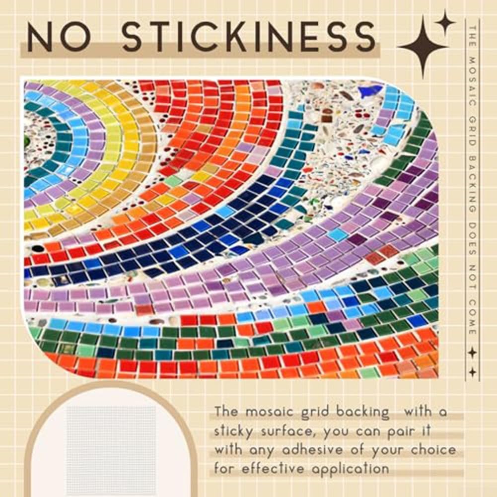 Confezione da 24 fogli in rete per mosaico in fibra di vetro, 30,5 x 30,5 cm, retro non adesivo per piastrelle montate sul retro, per artigianato fai da te su cemento e gesso