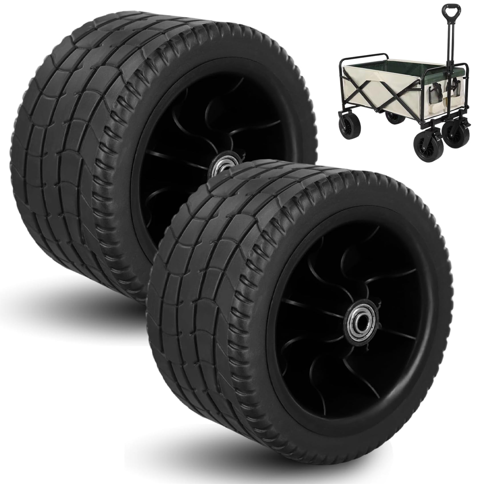 2 Ruote da Spiaggia per carrelli da 7" Ruote da carro Antiscivolo Resistenti all'Usura e al Calore per Sabbia Campeggio Sport Pneumatici da Spiaggia per carrelli Pneumatici da per