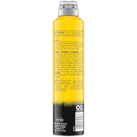Got2b Glued Spray Wax with 2-in-1 Dual Spray Nozzle, 8 oz | Texture & definition; 2-in-1 dual nozzle for flexible or structured hold; washes out; short to mid hair