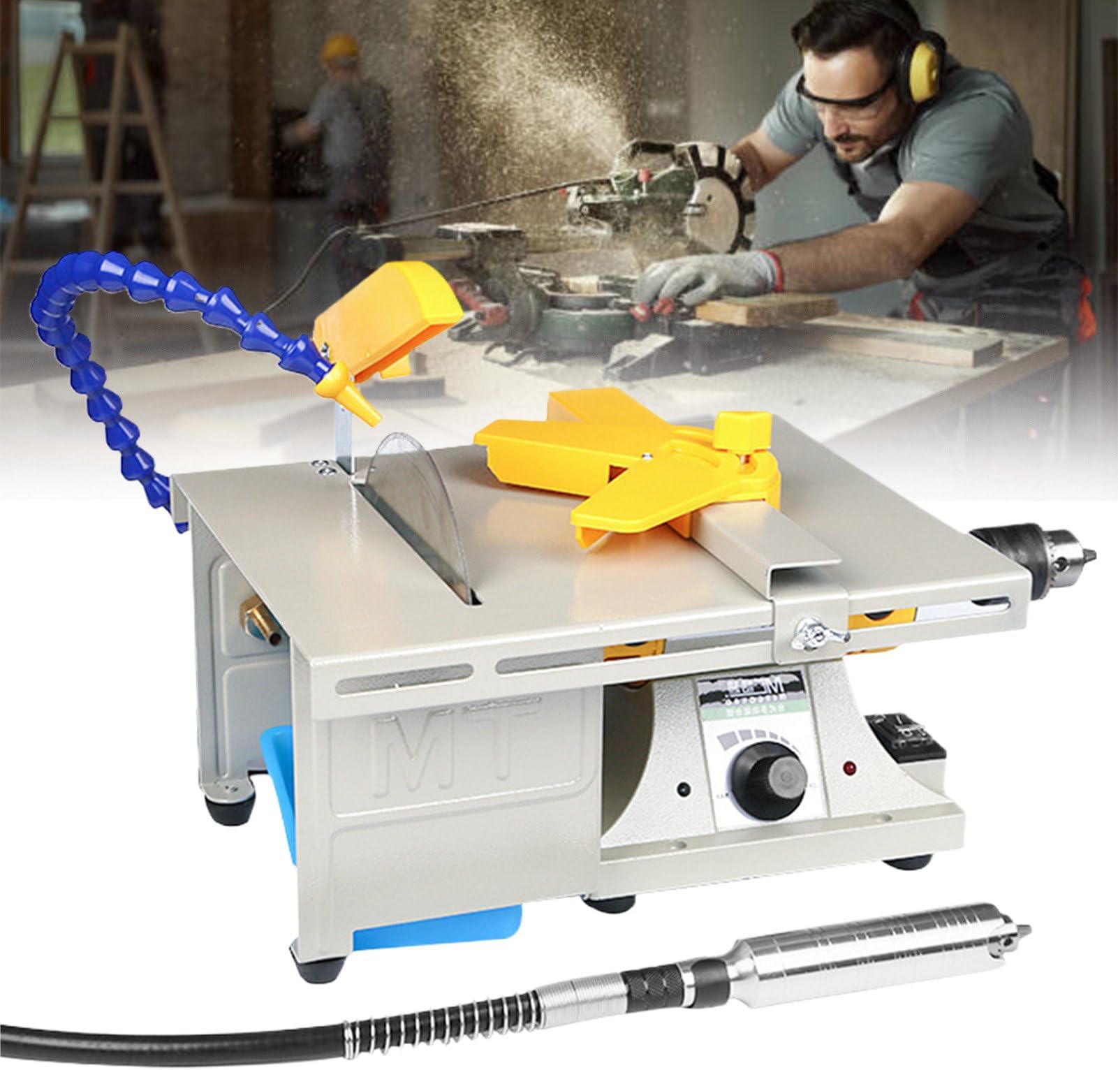 Rock Polishing Buffer Machine with Adjustable Speed Bench Lathe Polisher - 850W Tabletop Lapidary Equipment for Grinding, Cutting, and Drilling