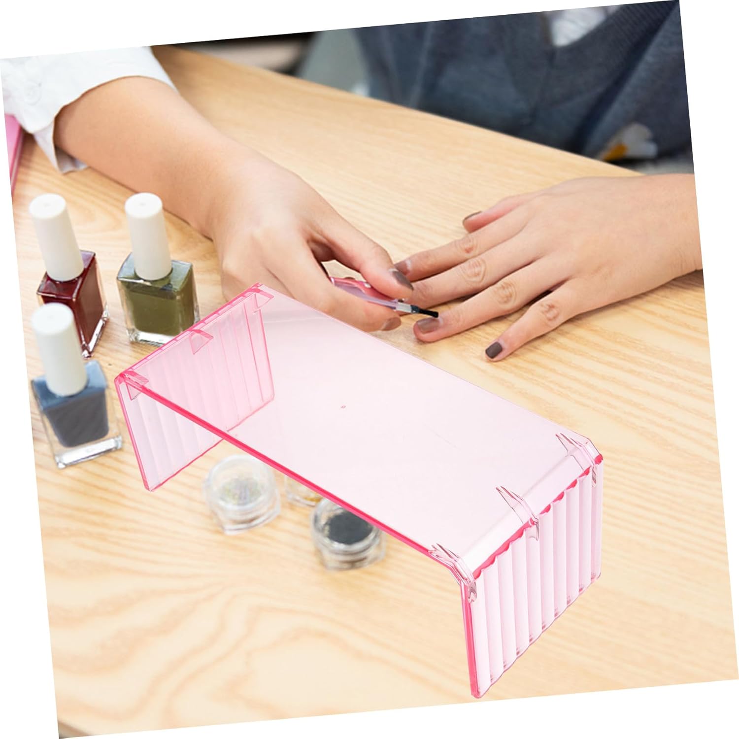 SAFIGLE Ergonomic Nail Art Hand Pillow Acrylic Nail Stand Compact for Home Salon Use