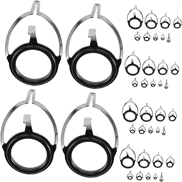 YARNOW Fishing Rod Guide Ring Repair Kit 45pcs High Carbon Steel Black