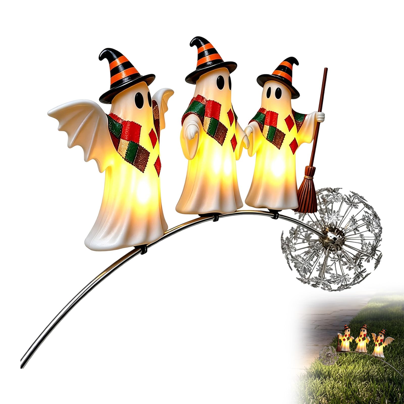 Robin Garden Stake, Rustic Robin Bird Yard Art Decorations with Dandelion Accent, Metal Memorial Robin Garden Ornaments, for Lawn Patio Flower Bed and Backyard, Memorial Gift