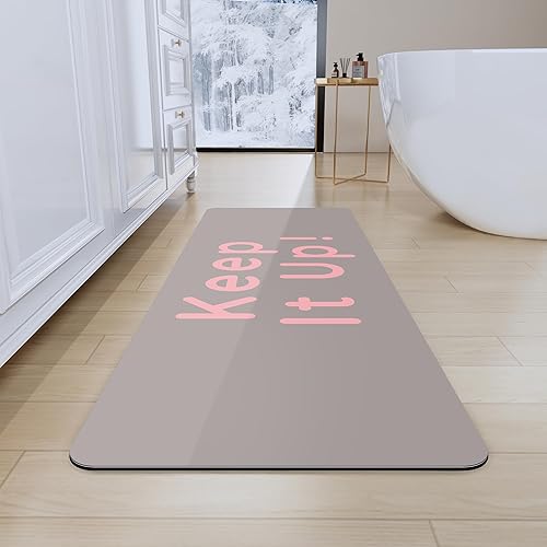 Vista 9 de Alfombras de baño 24x48 pulgadas, alfombra mágica moderna para el baño, alfombra de goma antideslizante de secado rápido absorbente, alfombras