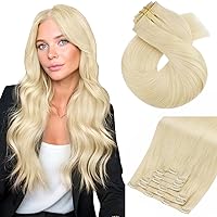 Vista 21 de Moresoo - Extensiones de cabello humano Remy lacio sin costuras con pinzas y trama, de poliuretano, cabeza completa, color castaño claro