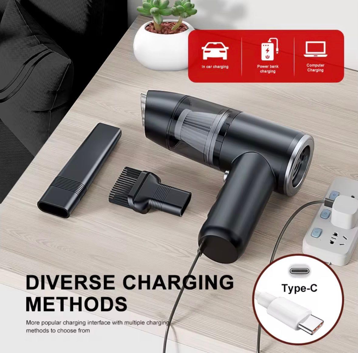 Cordless Handheld Car Vacuum Cleaner Blue