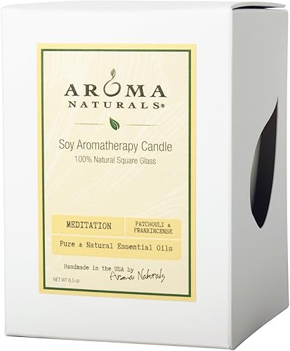 Miniatura 6 de Aroma Naturals Tranquility - Vela de soja cuadrada de vidrio, lavanda, 6.8 onzas