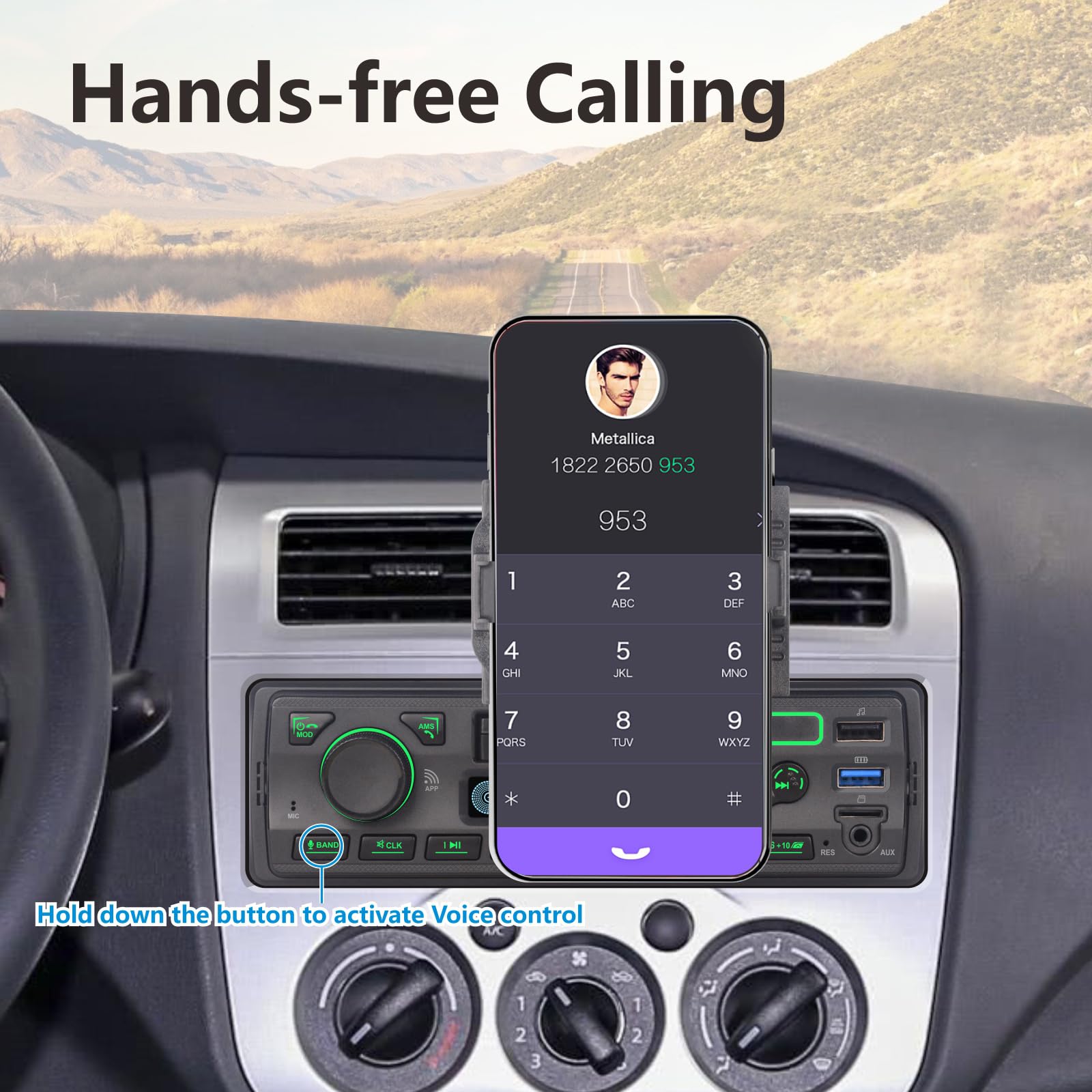 LXKLSZ Autoradio 1 din Autoradio Bluetooth con controllo APP Lettore MP3 supporto USB/TF/AUX/Ricarica rapida/Chiamate in vivavoce/Radio FM AM