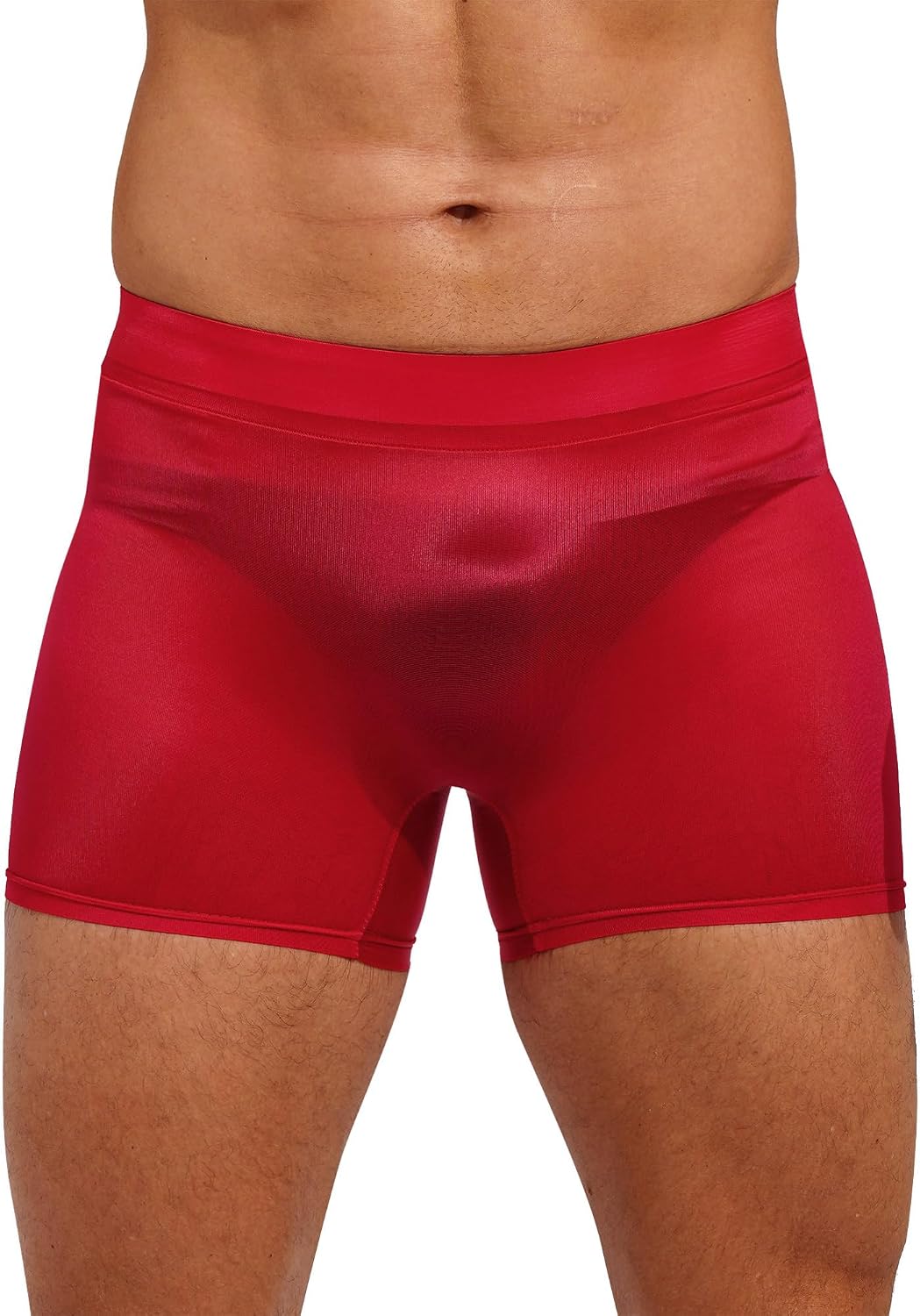 Alvivi Men Low Waist Swim Boxer Shorts Underwear Short Leggings See-Through Underpants Lingerie Nightwear