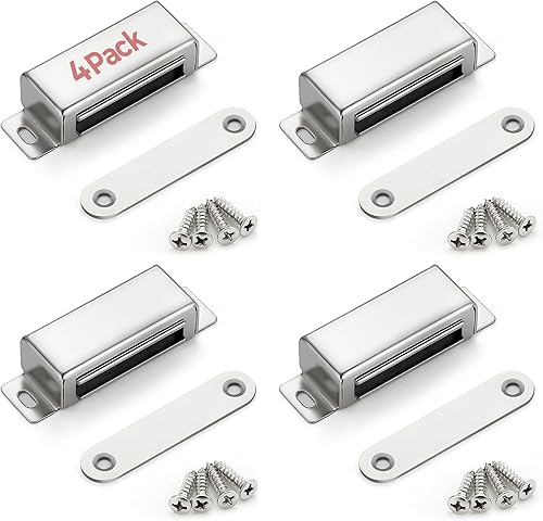 Vista 29 de Ravinte Imanes para puerta de gabinete, cierre magnético fuerte de 30 libras, cierre magnético resistente, cierre magnético para puerta de armario