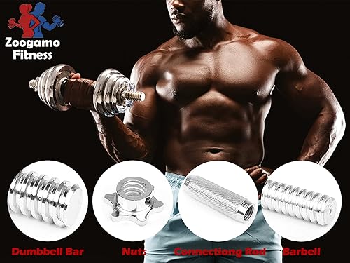 Miniatura 5 de Juego de mancuernas ajustables de hierro fundido a 110 libras, peso libre con barra de conexión utilizada como barra, para hombres y mujeres,