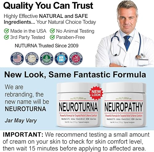 Vista 6 de Crema para Alivio de la Neuropatía - Alivio Máximo de Acción Rápida para Pies, Manos, Piernas, Dedos - Ultra Fuerte Mentol, Árnica, Aloe Vera, MSM