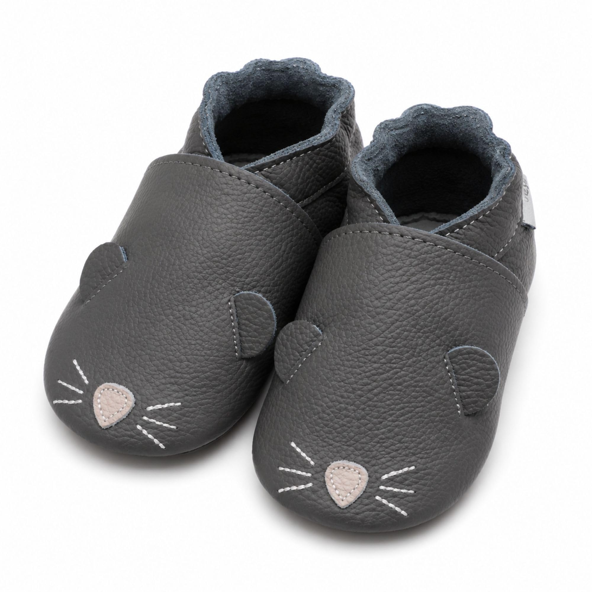 Bemesu Baby Hausschuhe Jungen–Weiche Leder Krabbelschuhe mit Rutschfester Wildledersohle,Ideal für Zuhause & Kindergarten
