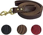Cuir de laisse pour chien 6 ft x 1/2 pouce Lourde En cuir véritable Entraînement de chien Leash En cuir doux et fort pour petits et moyens chiens Brown