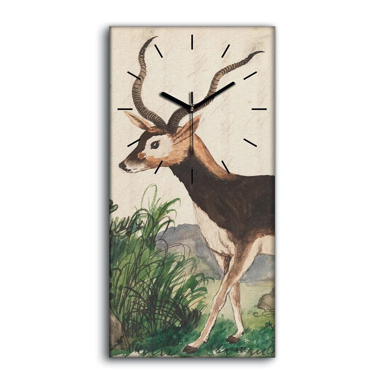 Horloge sur Toile Salon Chambre Décoration Image Art Mural Gazelle