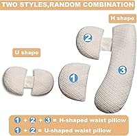 Vista 4 de Almohada de embarazo, almohada de maternidad con funda de almohada desmontable y ajustable, almohada de cuerpo completo para adultos que duermen