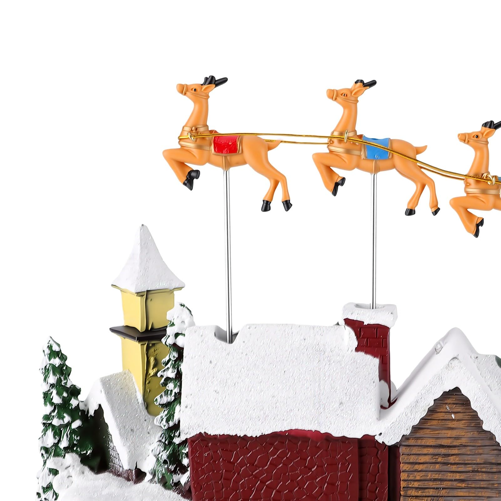 Scena del Villaggio di Natale Animato a LED, Decorazione Illuminata