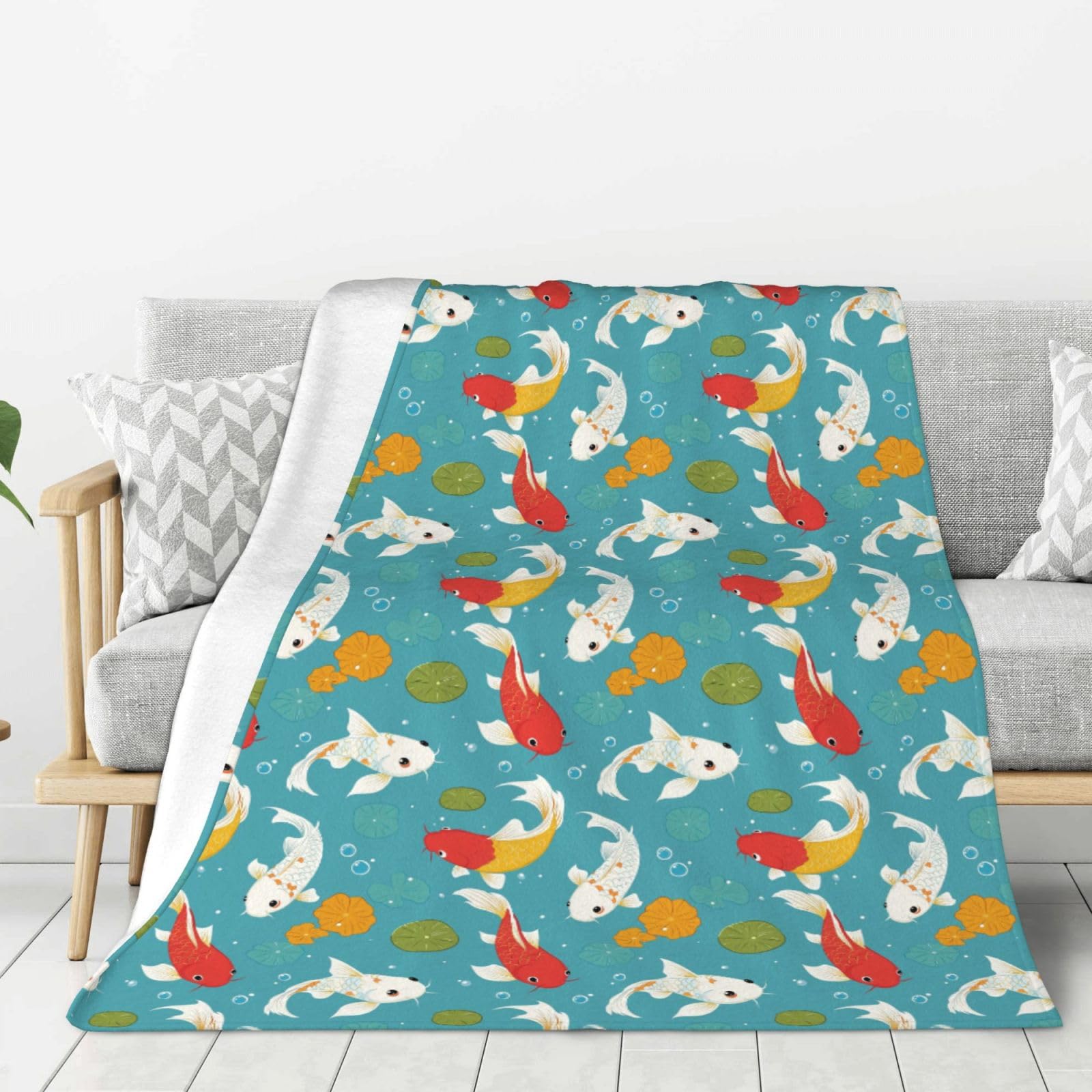 Couverture pour lit et canapé douce flanelle imprimée plaid de camping léger toutes saisons