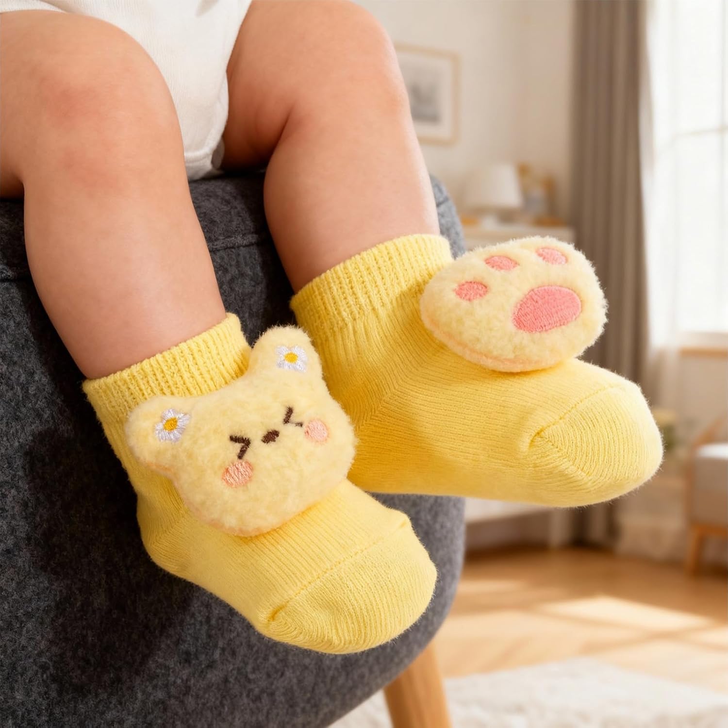 Baby Girl Socks Cute Flower Animal Non-Slip Grip Cotton Ankle Socks for Babies Infants Girl Baby Gifts for Girls