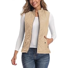 Xeoxarel Womens Quilted Vest with 4 Pockets, Lightweight Puffer Gilet