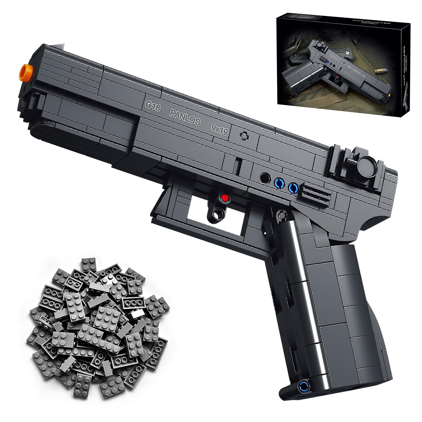 LQPFBSM 1:1 MK14 Model Building Block Set 1568 Pcs Military Gun Sniper Rifle Building Kit Gift for Adults & Teens