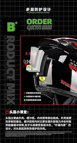 Miniatura 4 de Casco de motocicleta de cara completa Dragon DOT aprobado para motocicleta, ciclomotor, bicicleta de calle, motocross, carreras, casco de moto de