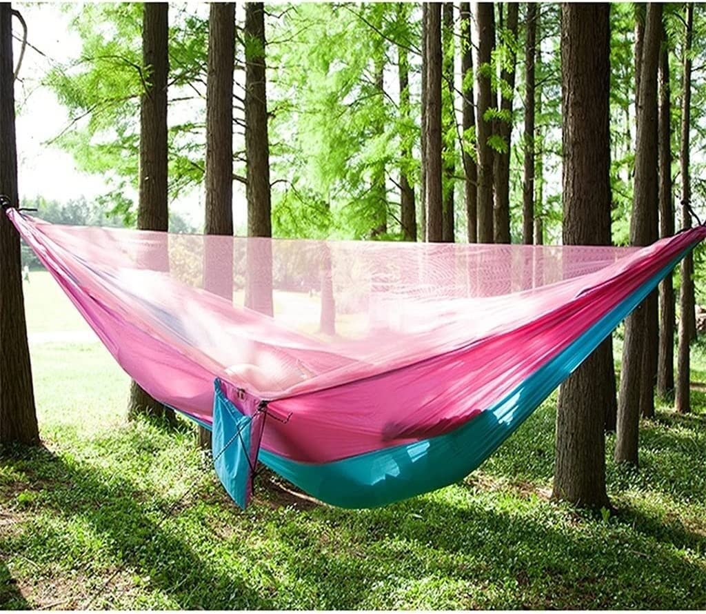 Amaca portatile, Amaca portatile doppia da campeggio con cinghie for alberi in nylon for paracadute