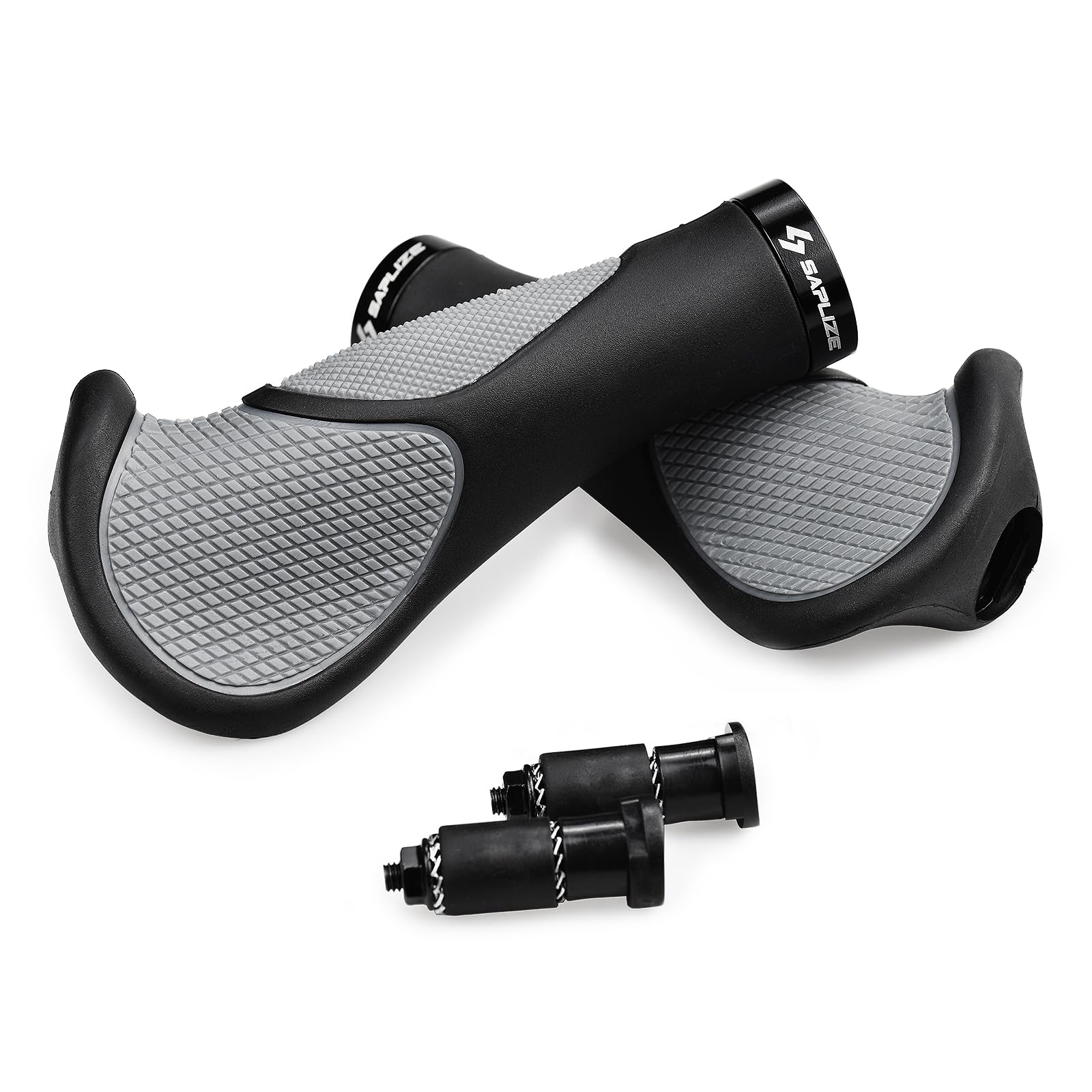 SAPLIZE Bike Handlebar Grips, Multi Colors/Design Optional, Ergonomic Design, Aluminum Double Lock-on, Mountain Bike Grips, MTB BMX Downhill Foldable Urban Bicycles Grips, Scooter Grips