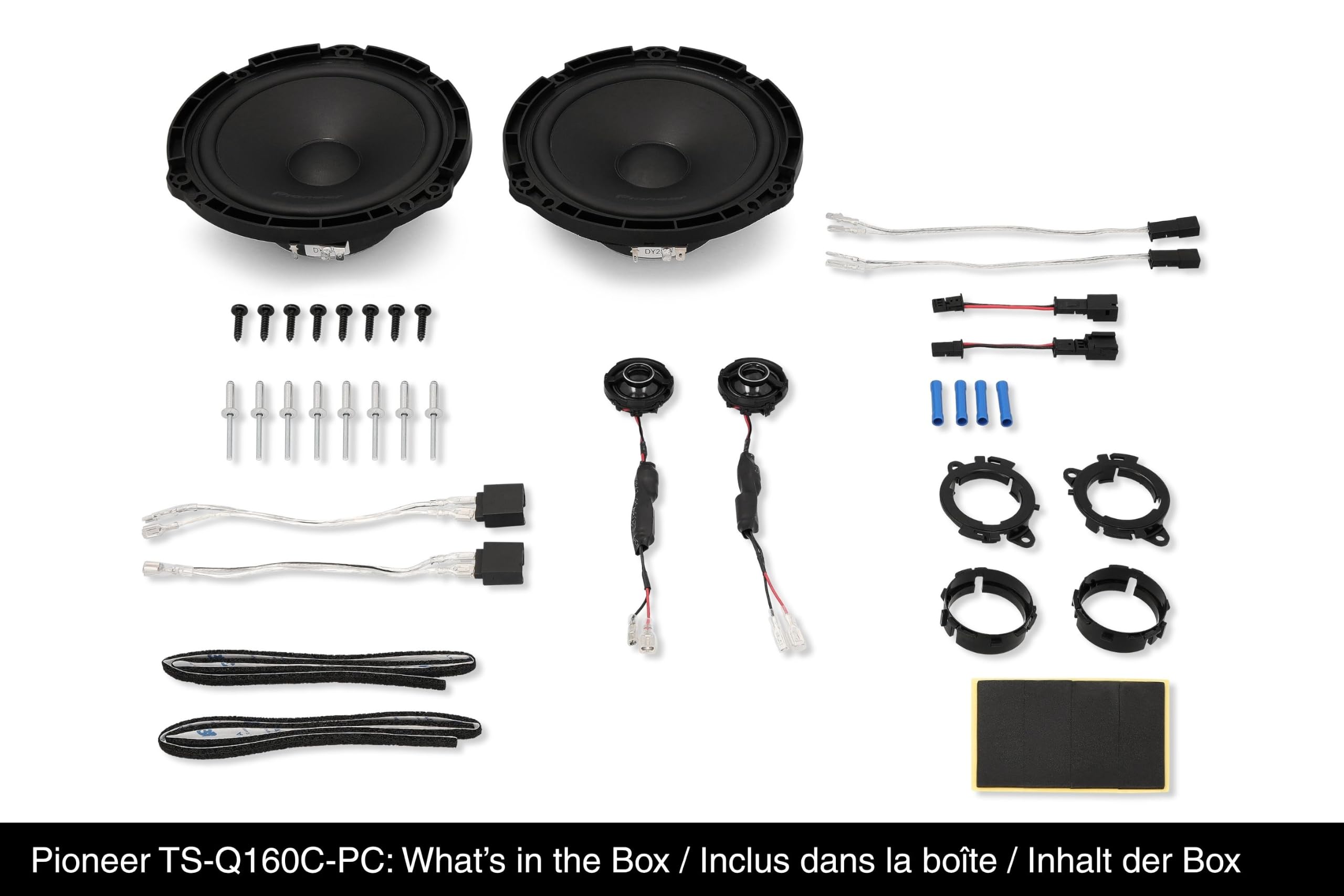 PIONEER TS-Q160C-PC 16,5 cm (6,5") 2-Wege Komponentenlautsprecher für Peugeot, Citroën, Opel & DS (350W max., 50W RMS), separater Hochtöner