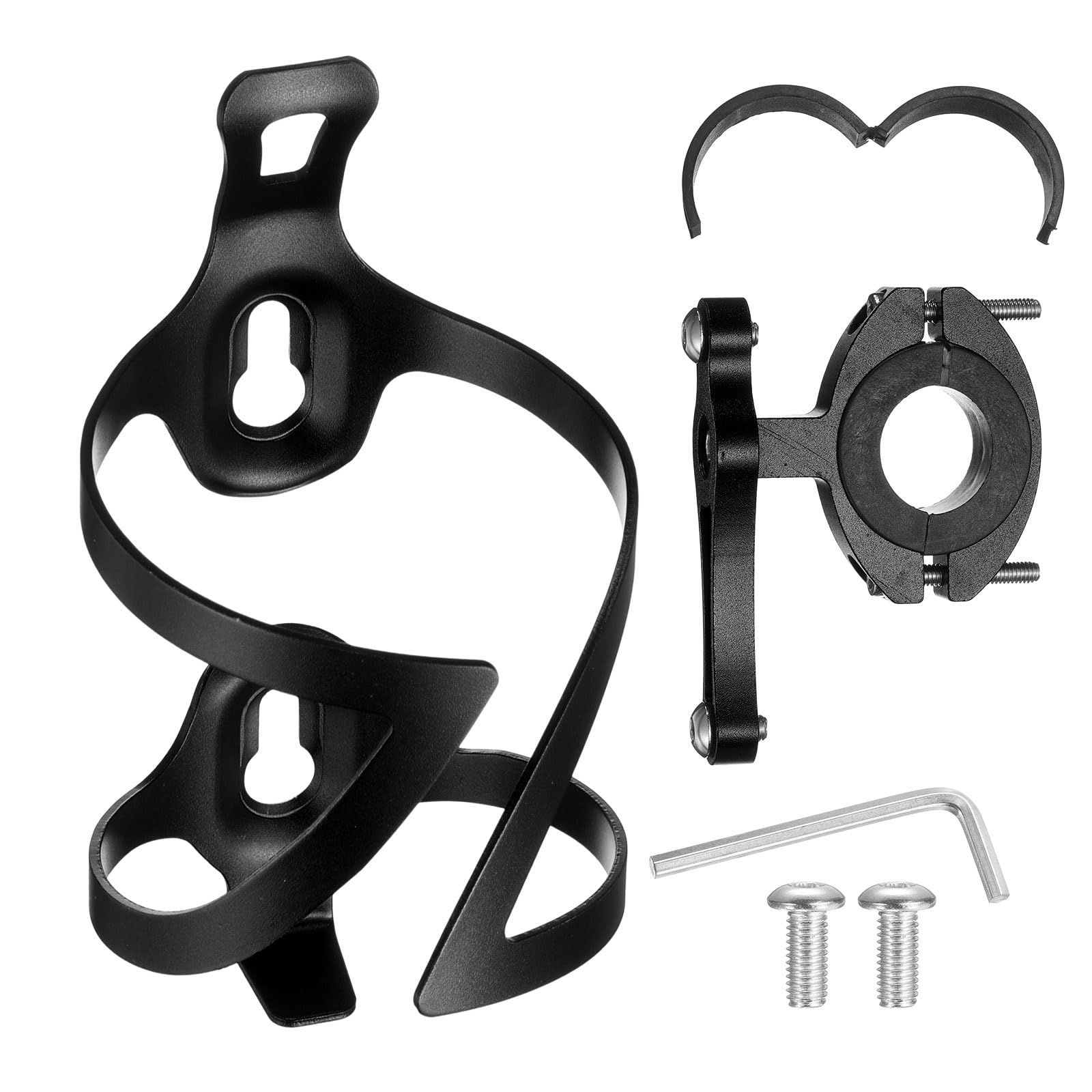 sourcing map Bike Water Bottle Holder Lightweight Alloy Motorcycle Cup Cage with Holder Mount for Bicycle Motorcycle Handlebar, Black