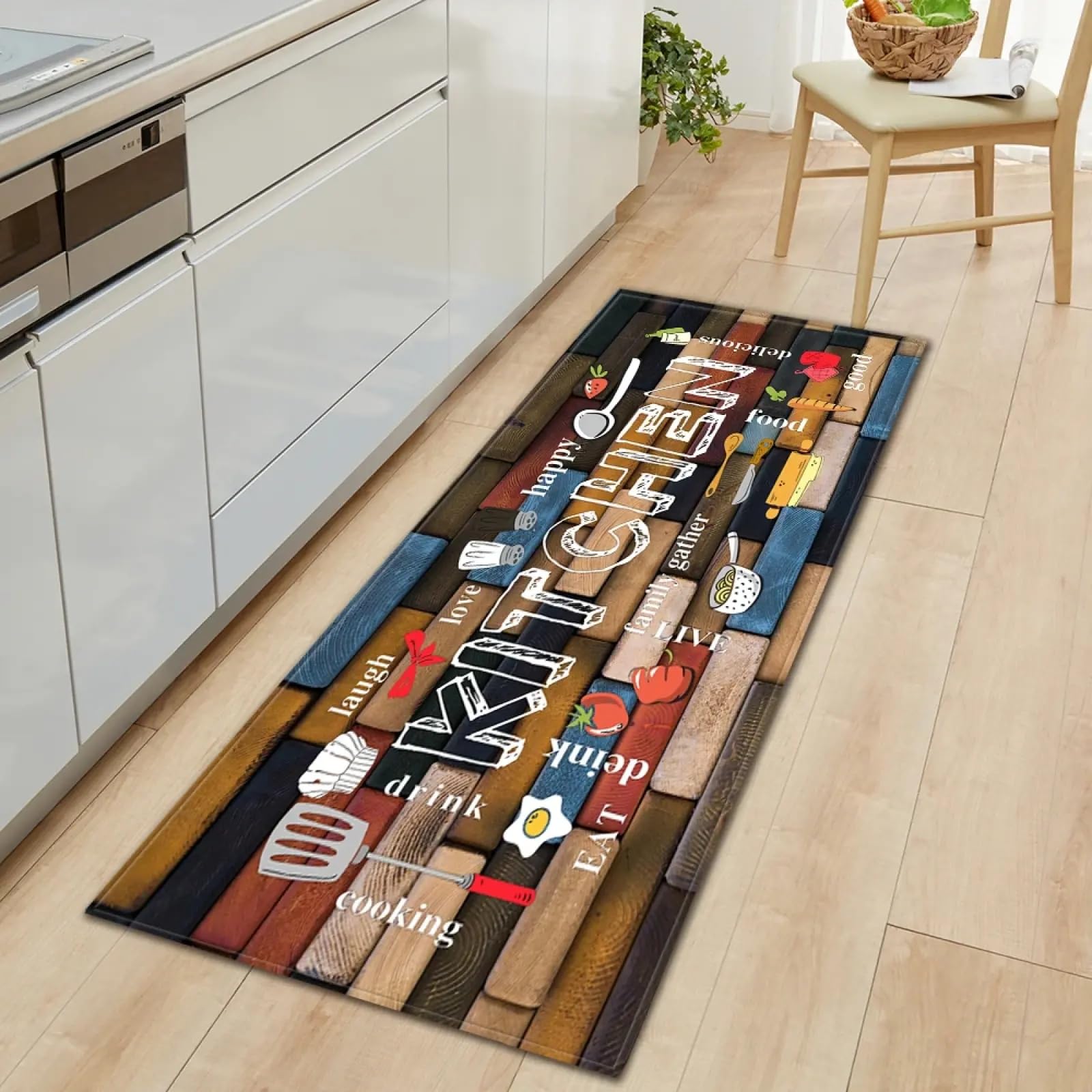 Felpudo de cocina antideslizante de 50x80cm para la decoración del suelo
