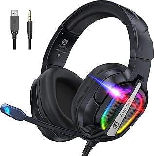 Fachixy FC200 Gaming Headset for PS5, PS4, PC, Xbox One, Switch, Noise Cancelling Gaming Headphones, Headphones with Micro…