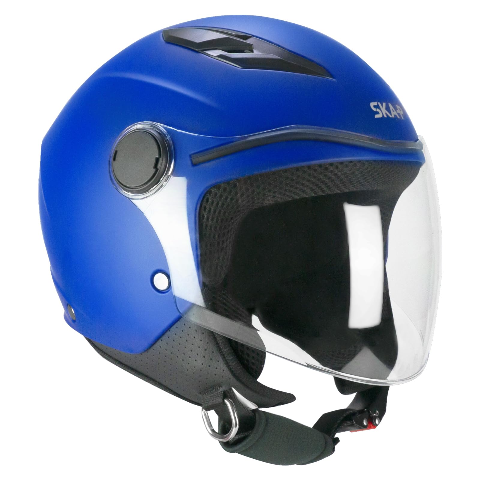 SKA-P Casque Open Face Young, 2MHA POD Mono Bleu Mat, YC (49-50cm)