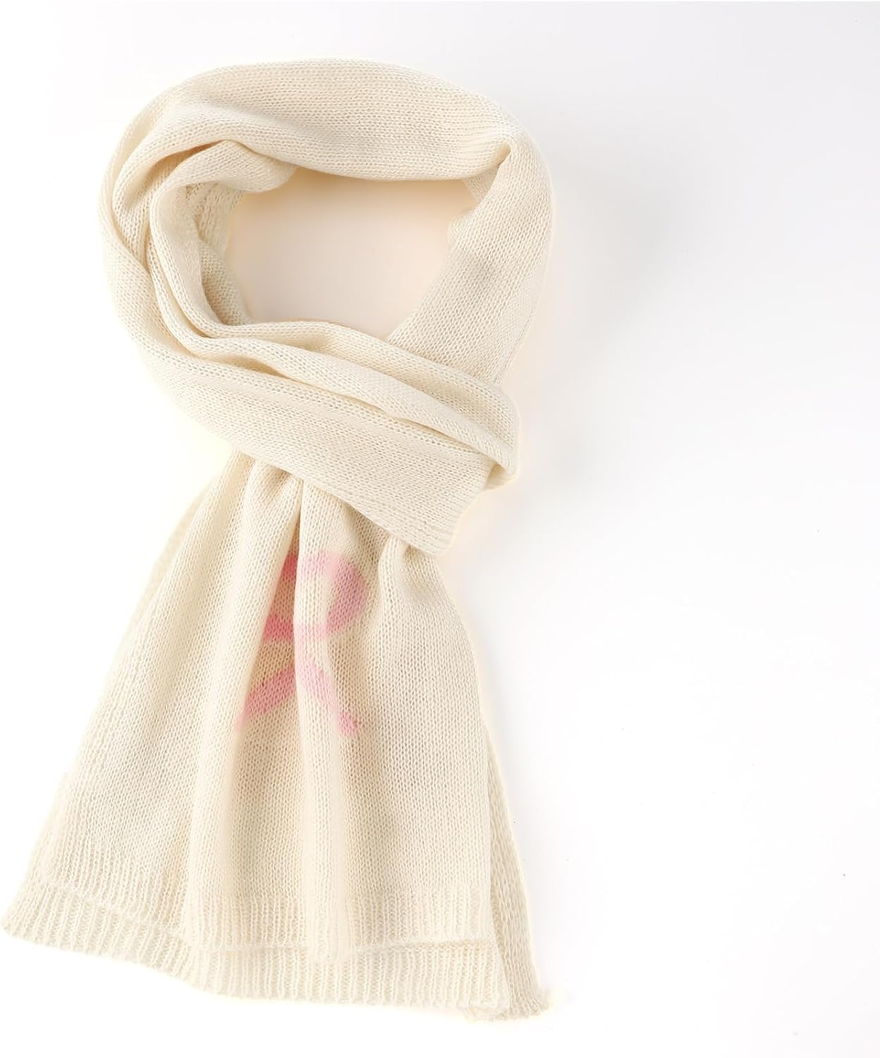 Pink Bow Knit Scarf for Women Mohair Warm Winter Scarf Soft Fashion Solid Color Neck Warmer for Cold Weather - Image 4