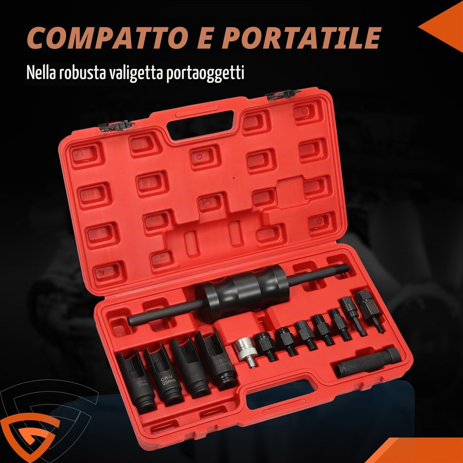 GEARMONSTER Set di 14 Utensili Estrattore Iniettori Diesel CDI Estrattore per Iniettori Ugelli di Iniezione Estrattori