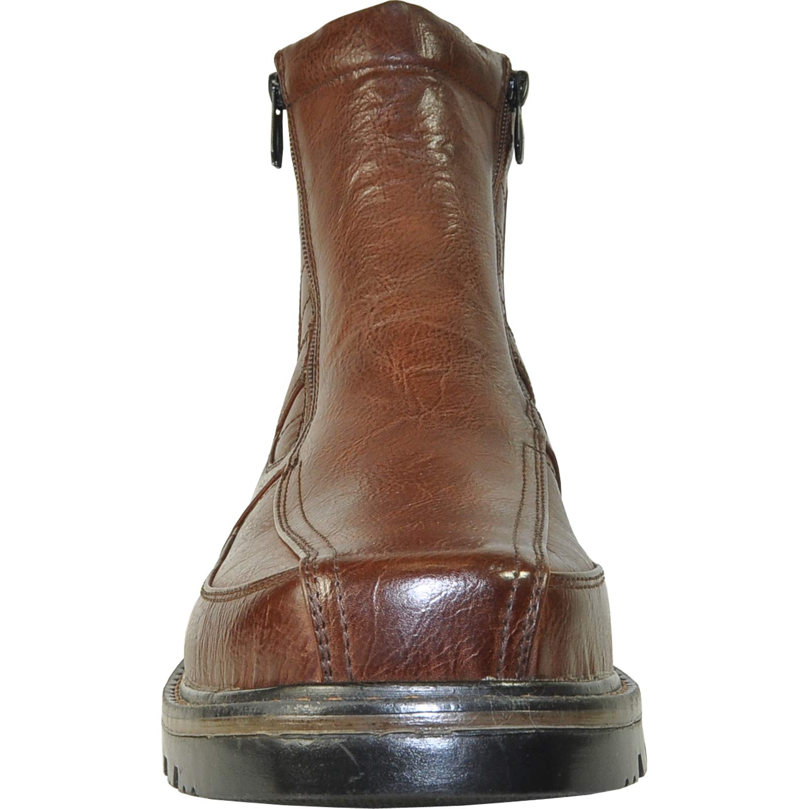 bravo! Dean - Botas de invierno impermeables para hombre, con forro de piel y doble cremallera, color negro y marrón, talla 7 a 13